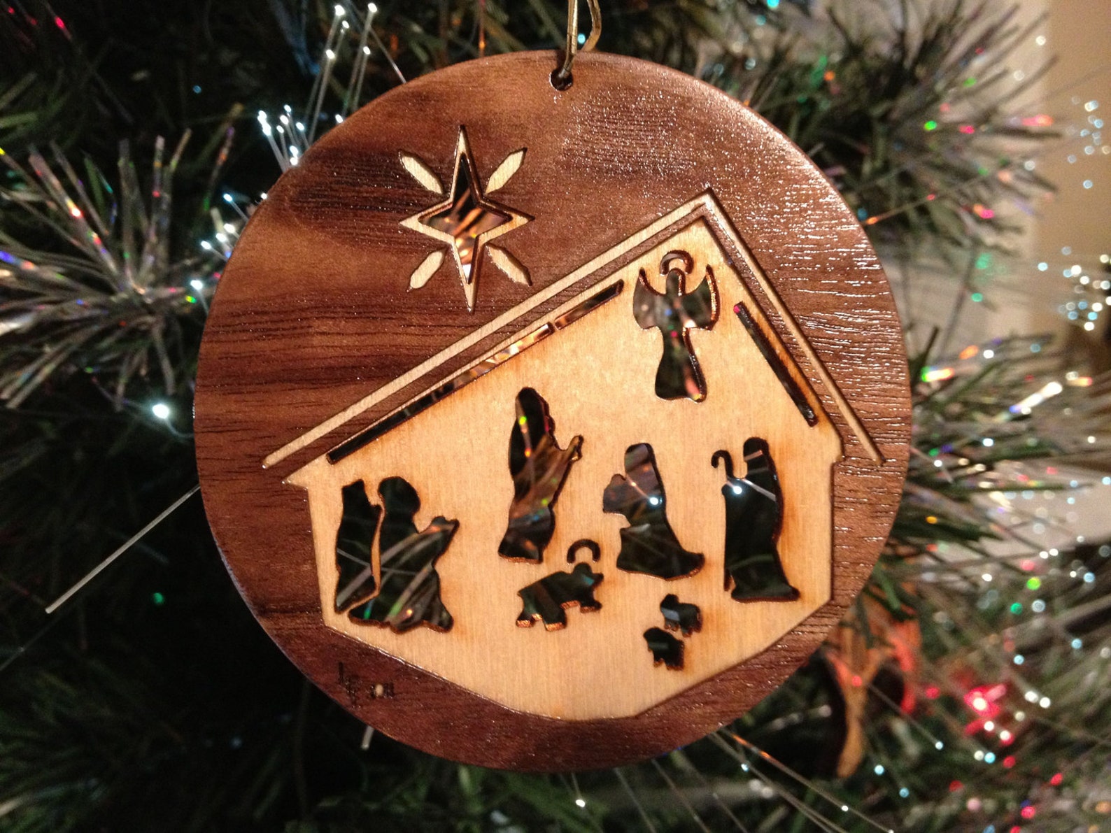 Laser Cut Nativity Ornament Etsy