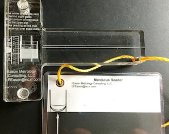 Meniscus Reader for test measures, volumetric provers, and other volume standards