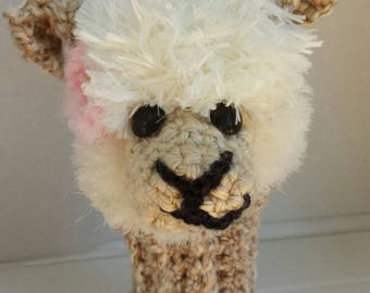 Golf Club Cover Llama, Golf Covers, Golf Club Covers, Crochet Golf Club Covers, Club Head Covers, Golf Head Covers,Llama,Putter Covers,