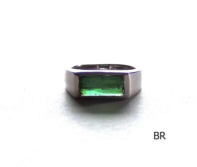 Rough Blue green Crystal tourmaline ring sterling silver 925 ring natural Specimen crystal rough gemstone size US 7 U 55, 15, O