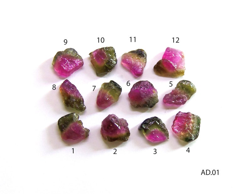 Rare Watermelon Tourmaline Raw Rough Crystals Top Facet Etsy