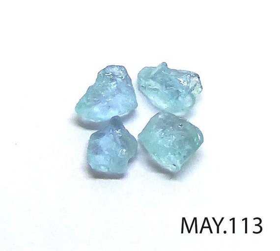 Raw Aquamarine Blue aqua Gemstone set lot Blue Beryl Rough Etsy