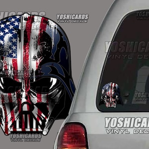 Darth Vader Flag helmet inspired Car window Laptop Decal sticker