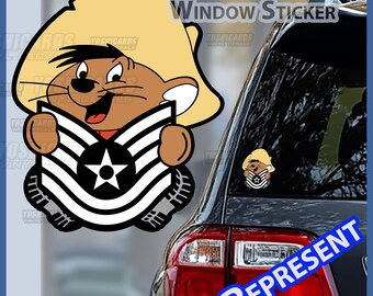 USAF E-6 Technical Sergeant Rank Car Vinyl Decal – Oracal, Made In USA - View #2