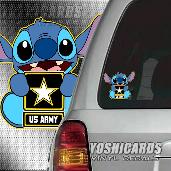 US Army Stitch Chibi inspired Car Laptop vinyl Decal