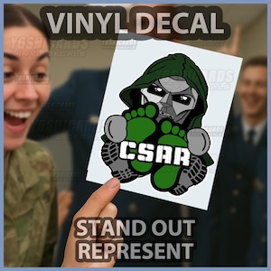 CSAR Dr Doom Chibi Combat Search & Rescue Green Feet USAF military inspired Car Laptop vinyl Decal Air Force