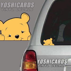 Pooh Peeking inspired Car window Laptop vinyl Decal sticker