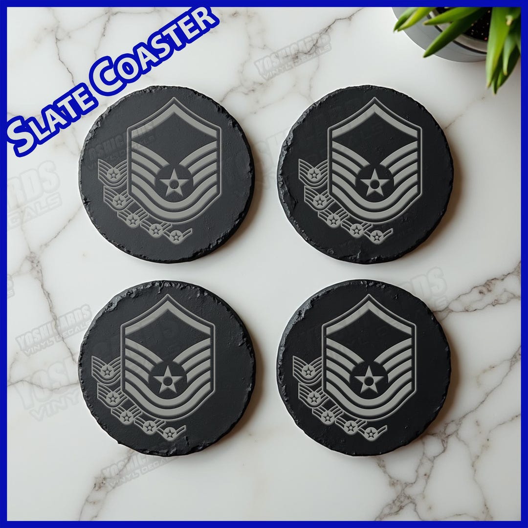 Usaf Coasters USAF Msgt Rising Ranks Slate Coasters Set of 4 | Air Force E7 Gift - Etsy