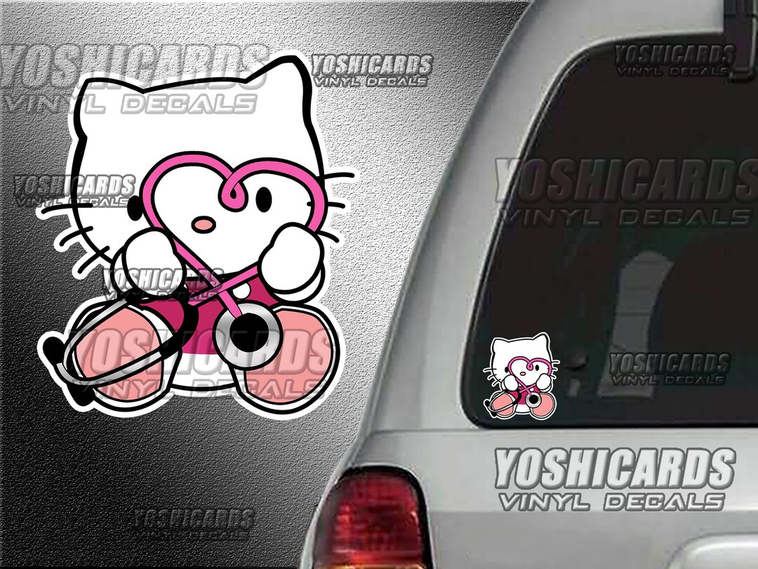 Medical Cat Chibi Stethoscope Inspired Car Window Sticker Laptop Vinyl ...