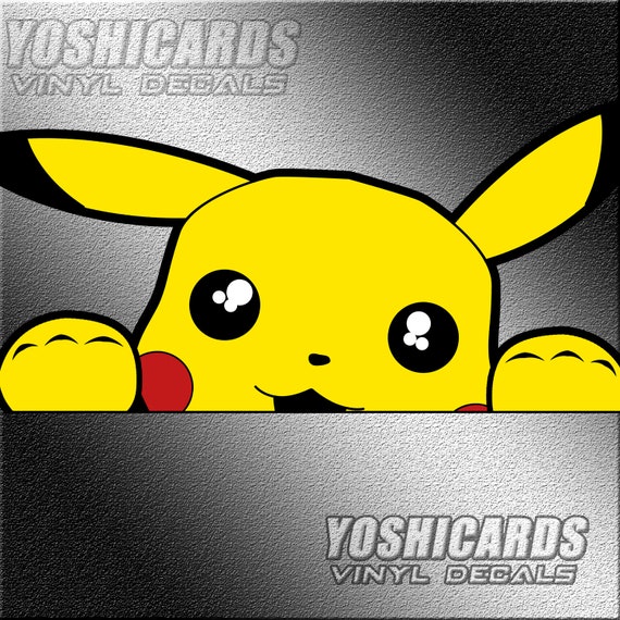 Pikachu Meme Peek Peeker Peeking Window Vinyl Car Decals Anime Pokemon