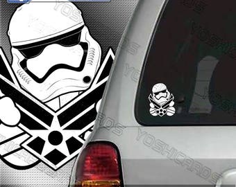 USAF Stormtrooper chibi inspired Car truck window sticker Laptop vinyl Decal Air Force