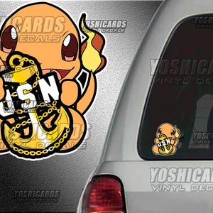 Navy USN Chief E7 CPO Anchor Charmander inspired Car truck auto window sticker Laptop vinyl Decal