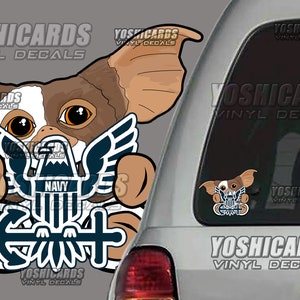 USN Navy Gizmo Eagle Anchor Mogwai inspired Car window sticker Laptop vinyl Decal