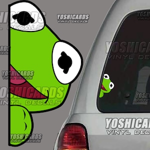Kermit side Peeking inspired Car window Laptop vinyl Decal