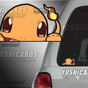 Charmander Peeking inspired Car truck window Laptop vinyl Decal sticker