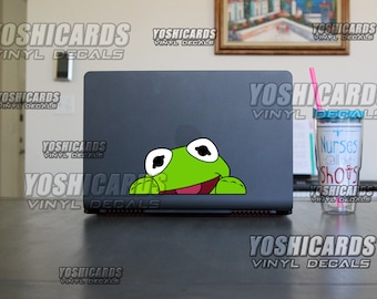 Kermit Peeking inspired Car window Laptop vinyl Decal sticker