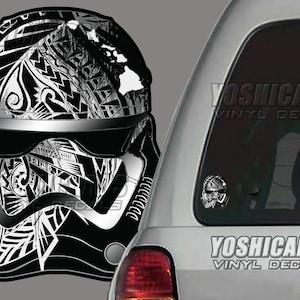 Dark Hawaiian tribal island Stormtrooper inspired Hawaii Car window sticker Laptop vinyl Decal