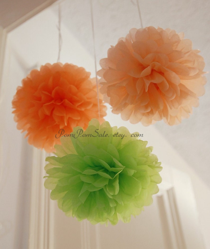 SALE 10 Small Tissue Paper Pom Poms Choose Your Colors Etsy