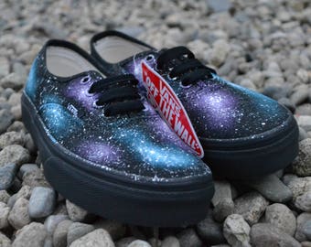 Galaxy Vans, Custom Vans Schuhe, Custom Sneakers, Custom Vans, Galaxy Fashion, Space Vans, Nebula Vans, Unique Sneakers, Painted Vans