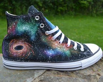 Galaxy Converse, Rainbow Converse, Black Hole, Nebula Sneakers, Galaxy Hi Tops, Galaxy Customs, Painted Converse, Custom Sneakers