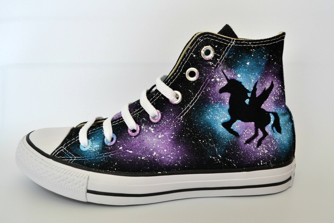 Unicorn Converse White Soles Custom Converse Painted - Etsy