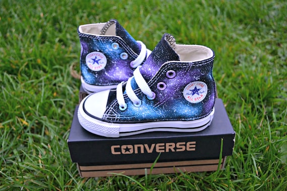 Boekhouding Vervreemding Wolf in schaapskleren Baby Galaxy Converse Kids Hi Tops Baby Converse Kids Custom - Etsy