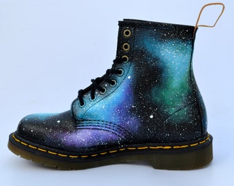 VEGAN Dr Martens, Punk Boots, DM Boots, Astronomy Gift,  Galaxy Fashion, Alternative Fashion, Women's Shoes, Women's Boots, Men's Boots