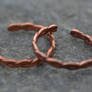 Copper Ring, Twisted Wire Ring, Adjustable Ring, Custom Ring, Pretty Ring, Stackable Ring, Unusual Ring, Girlfriend Gift, Wife Gift image 3