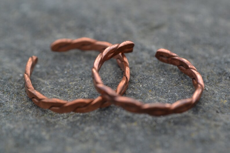 Copper Ring, Twisted Wire Ring, Adjustable Ring, Custom Ring, Pretty Ring, Stackable Ring, Unusual Ring, Girlfriend Gift, Wife Gift image 3