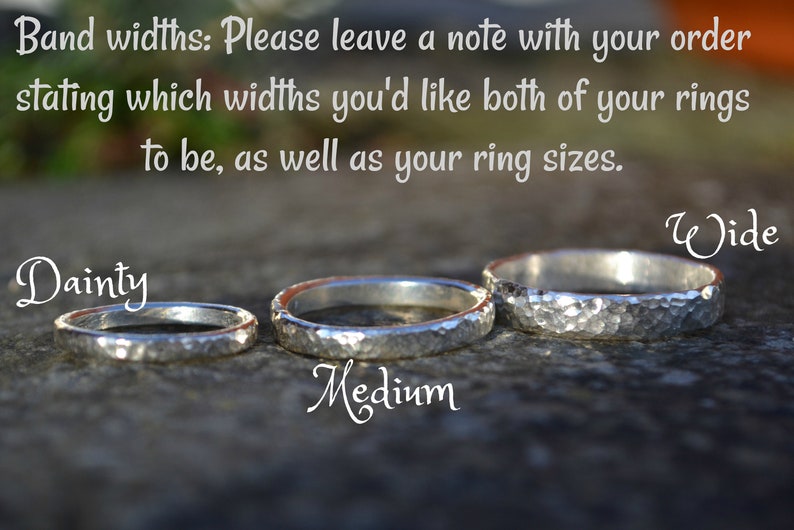 Couple Rings Hammered Wedding Bands Unusual Wedding Textured Rings Wedding Rings Set Silver Rings His and Hers Rings Quirky Wedding