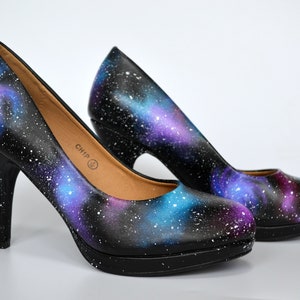 Galaxy Stilettos, Women's Heels, Alternative Wedding, Space Shoes, Court Shoes, Customised Shoes, Personalised Shoes, Astronomy, Astrology
