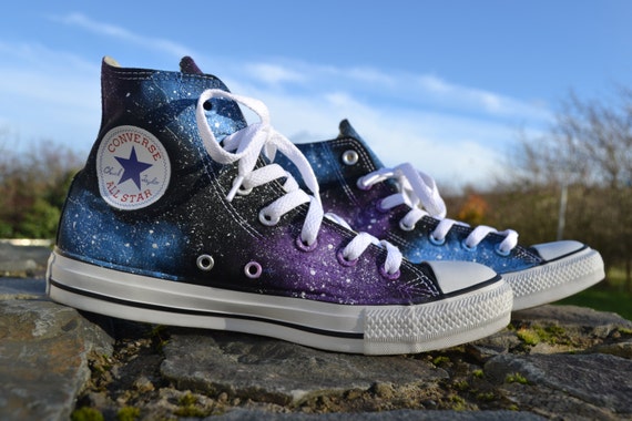 Converse, Hi Nebula Custom Galaxy Chuck Etsy Painted - Taylors Tops, Galaxy Galaxy Converse, Sneakers, Converse, Trainers, Galaxy Converse, Galaxy