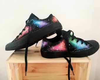 Cosmic Sneakers, Alternative Wedding Shoes, Galaxy Sneakers, Nebula Converse, Rainbow Galaxy shoes, Low Top Converse