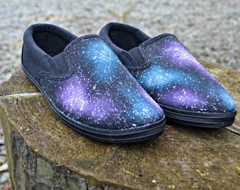 Galaxy Shoes, Women's shoes, Galaxy Flats, Cute Shoes, Galaxy Trainers, Slip on Trainers, Galaxy Sneakers, Space Shoes, Galaxy Fashion