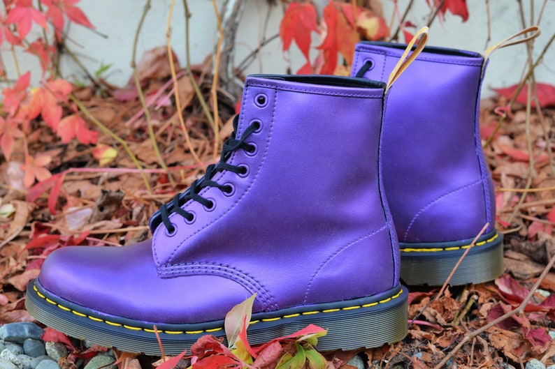 shiny purple doc martens