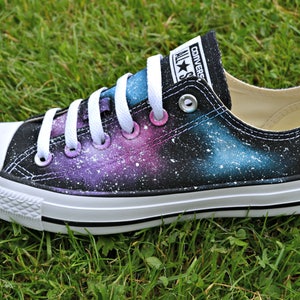 Pink Galaxy Low Tops, Pink Sky, Constellation Gift, Galaxy Converse, Nebula Sneakers, Custom Painted Shoes, Custom Converse