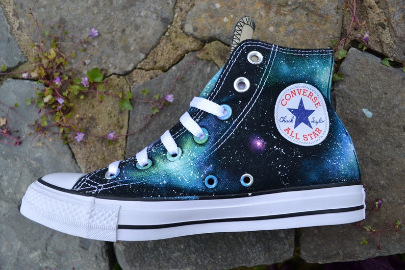 Blue Galaxy Sneakers Galaxy Converse Space Sneakers Nebula | Etsy