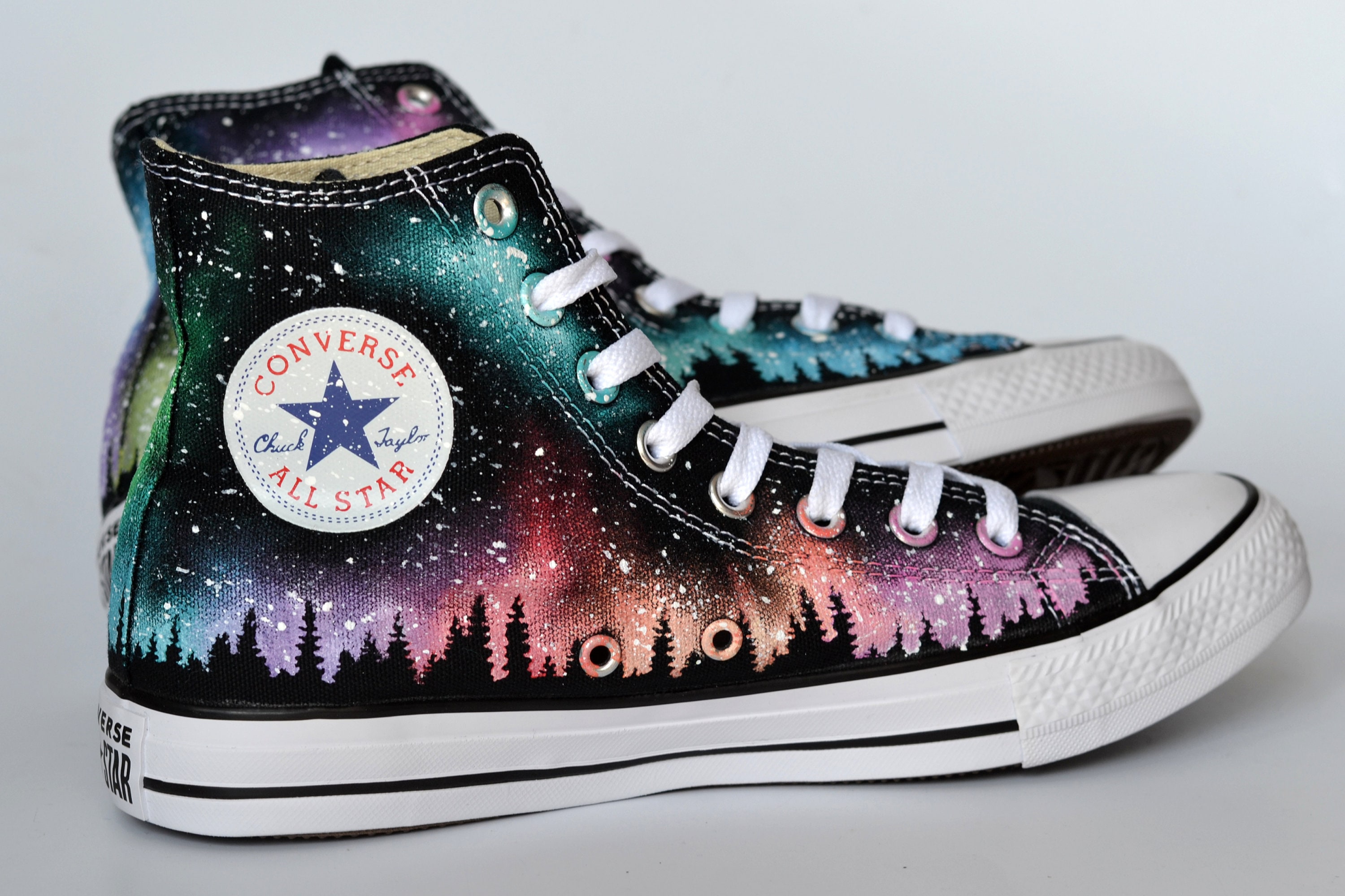 Northern Lights Converse Galaxy Converse Treeline Converse Etsy