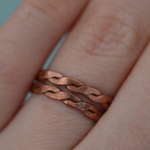 Copper Ring, Twisted Wire Ring, Adjustable Ring, Custom Ring, Pretty Ring, Stackable Ring, Unusual Ring, Girlfriend Gift, Wife Gift image 2
