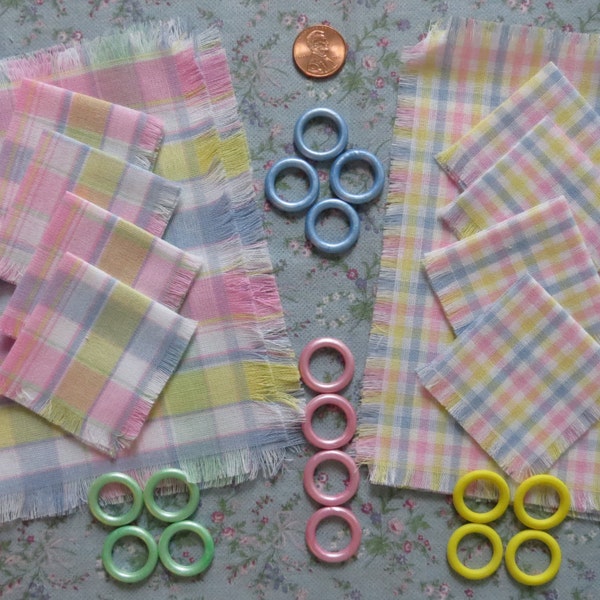 18" Doll's Woven Spring Pastel Placemat Set for FOUR dolls *** 1:3 Scale