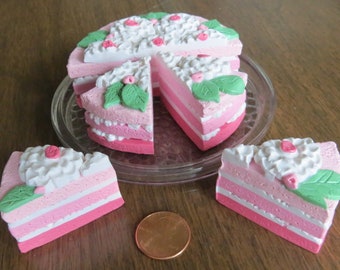 18" Doll Pink Ombre Cake whole or sliced *** 1:3 Scale