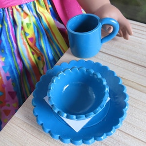 18 Doll Plate and Bowl in Five Vibrant Colors 1:3 Scale - Etsy