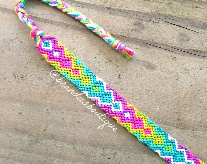 Rainbow Zig Zag Friendship Bracelet Etsy