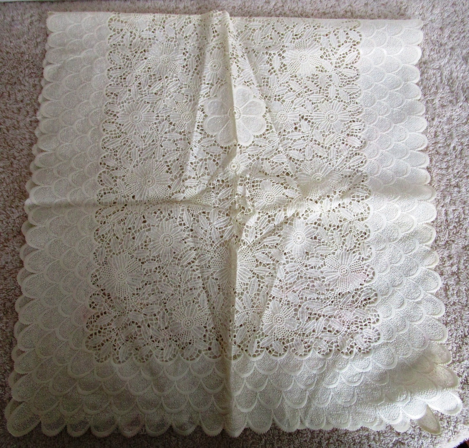 Pair of Vinyl Dresser Scarves Tablerunners Scarf In Ecru Etsy