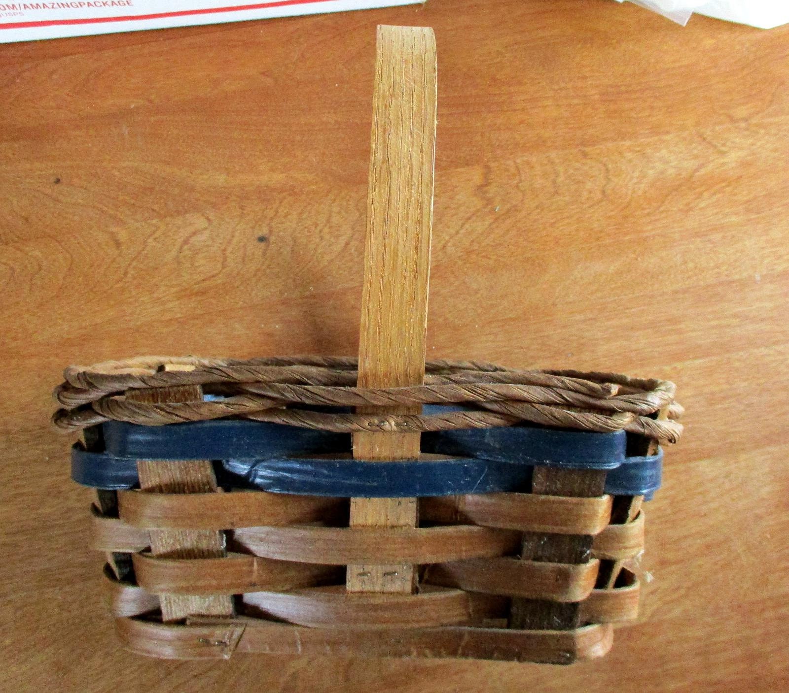 Woven Wood Basket With Handle 10 L X 71/2 W X 12 H Solid Base Well