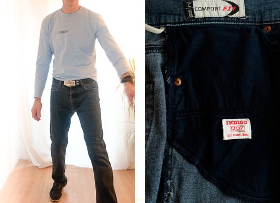 パンツ Giorgio Armani dark navy slacks 90s Giorgio Armani Vintage 80s 90s Navy Blue Wool Balloon