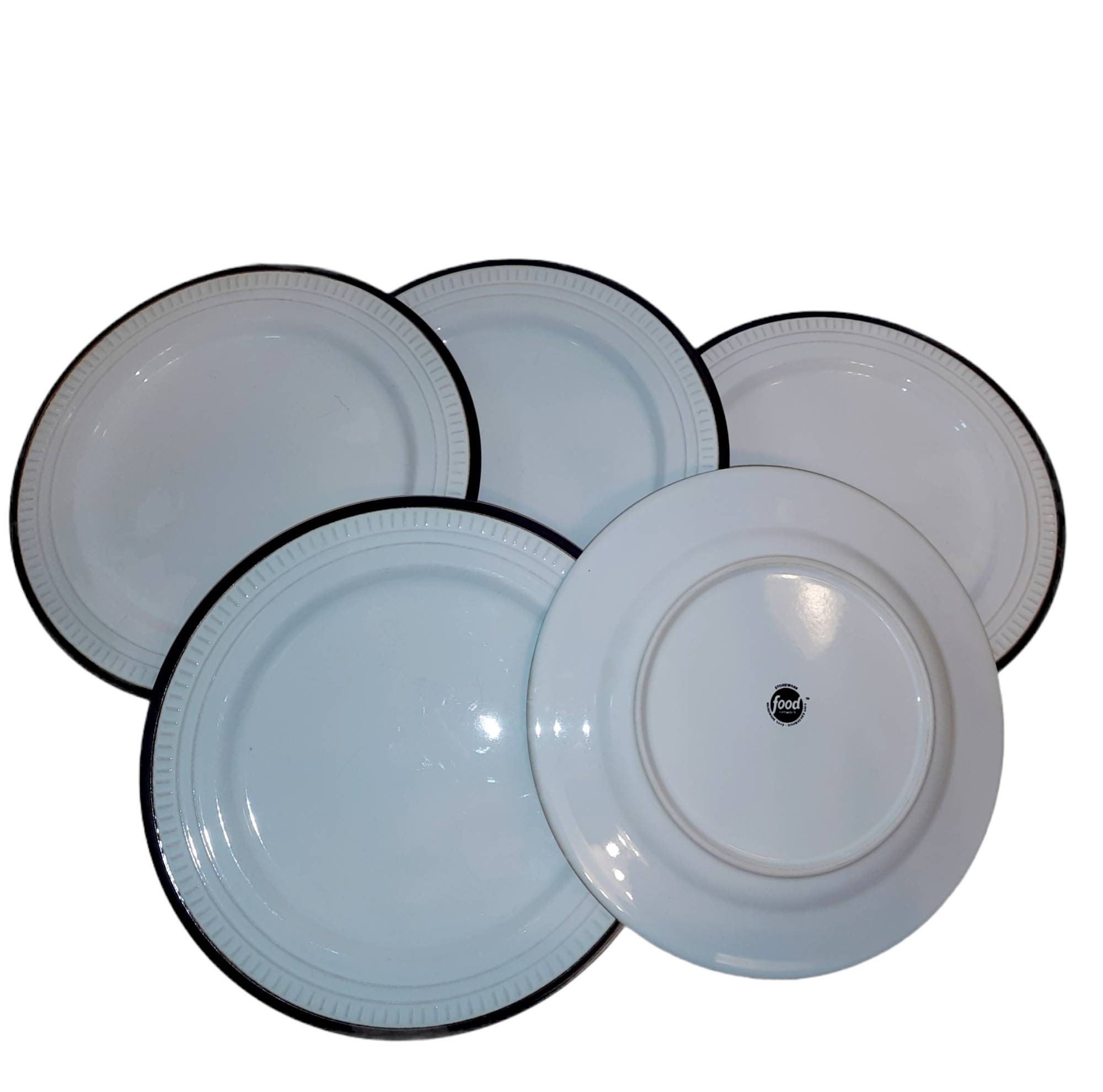 Food Network Dinner Plate Stoneware Set Of 5 11 Ceramic Etsy