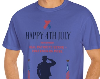Patriotic 4th of July T-Shirt: Unisex Garment-Dyed Cotton Tee