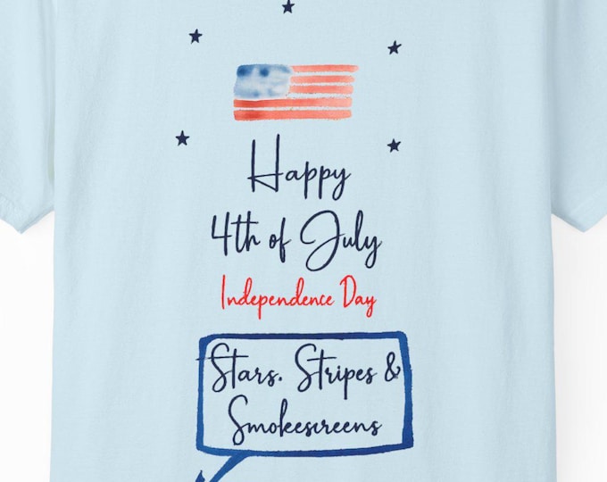 Patriotic Independence Day T-Shirt: Unisex Garment-Dyed 4th of July Tee
