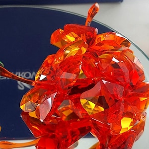 Swarovski Red Hibiscus Crystal Figurine: Retired Floral Decor